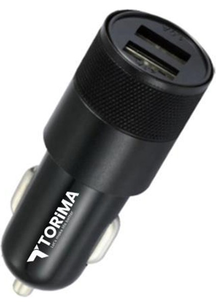 C3 Type-C Siyah Tüm Araçlara Uyumlu Araba Çakmaklık Çift USB Girişli Oto Şarj Aleti Soketi