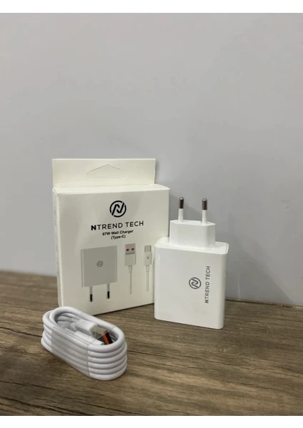 N Trend Tech Elektronik 67W Set Şarj Type-C USB Hızlı Şarj Cihazı Samsung Huawei Xiaomi Uyumlu Ntt-67