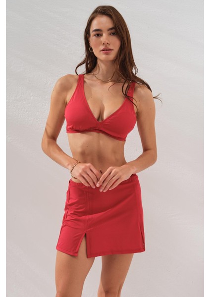 Pearl Etekli Fra Bikini Takım Üçlü Set Kırmızı 231228 fırsatları