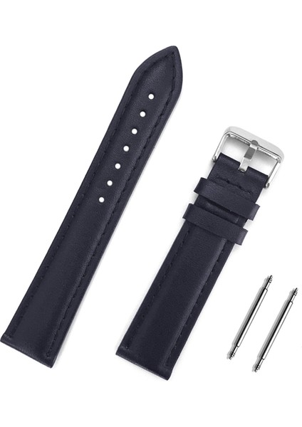 26MM Lacivert Deri Saat Kordonu