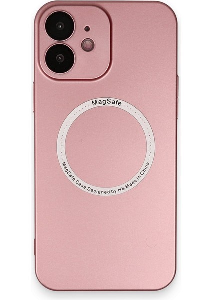 Apple iPhone 12 Kılıf Jack Magneticsafe Lens Silikon - Rose Gold