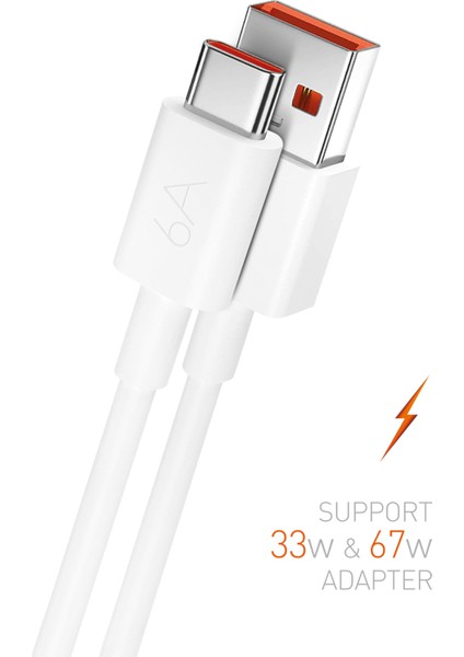 M6 33W-67W 6 Amper Type To USB Şarj ve Data Kablosu
