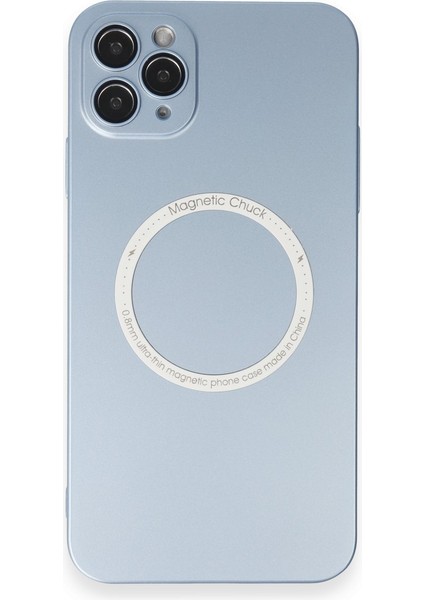 Apple iPhone 11 Pro Max Kılıf Jack Magneticsafe Lens Silikon - Sierra Blue 277097