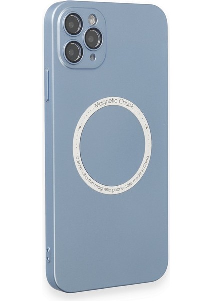 Apple iPhone 11 Pro Max Kılıf Jack Magneticsafe Lens Silikon - Sierra Blue 277097