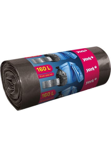 York Ekstra Güçlü Çöp Torbası 160L 10 Adet 090540