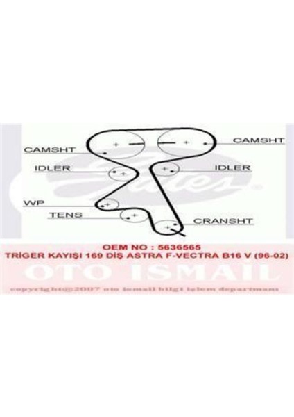 5369XS Trıger Eksantrık Kayısı Vectra Corsa 1.4 1.6 169X200 Uyumlu