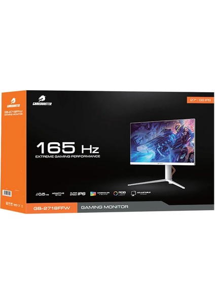 Gamebooster GB-2718FFW 27"165hz 0.5ms Ss IPS Fhd 1xhdmı 2.0 , 1*dp Oynar Ayak Beyaz Gaming Monitör