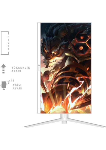 Gamebooster GB-2718FFW 27"165hz 0.5ms Ss IPS Fhd 1xhdmı 2.0 , 1*dp Oynar Ayak Beyaz Gaming Monitör