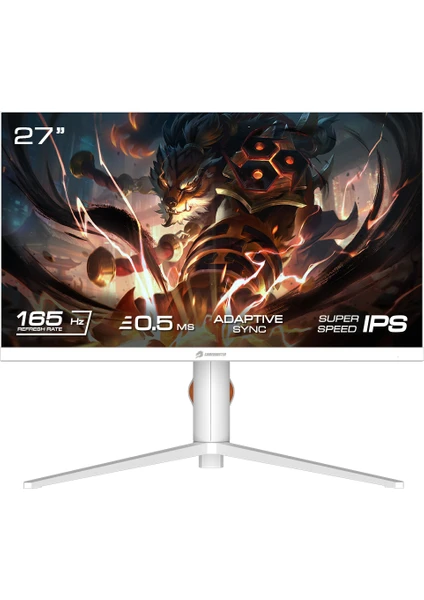 Gamebooster GB-2718FFW 27"165hz 0.5ms Ss IPS Fhd 1xhdmı 2.0 , 1*dp Oynar Ayak Beyaz Gaming Monitör