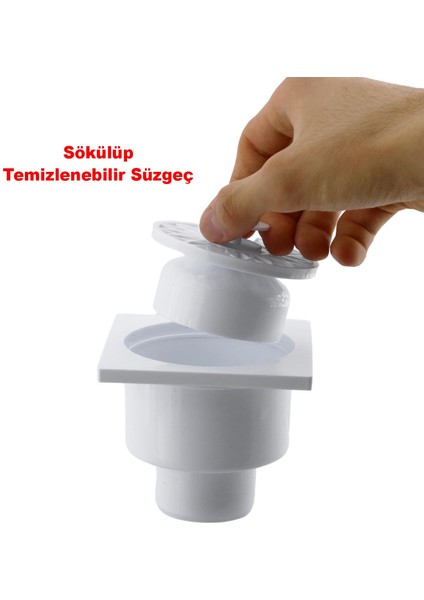 Yer Süzgeci Banyo Izgara Lavabo Pis Su Gideri Kapak Kapağı Alttan Giderli Yer Sifonu