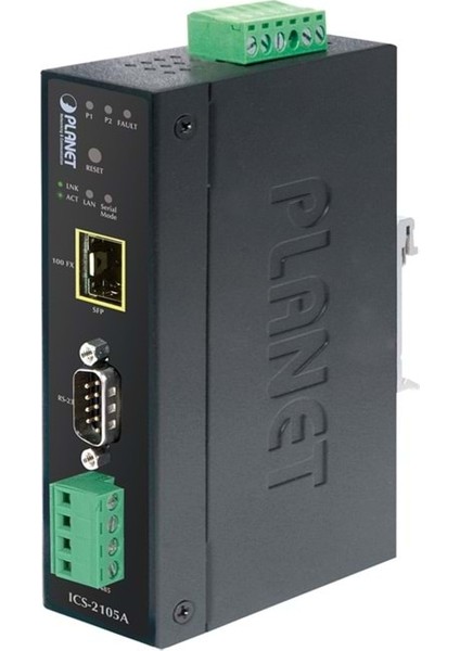 IP30 Industrial RS232/RS-422/RS485 To 100BASE-FX Fiber Optic (Sfp) Converter