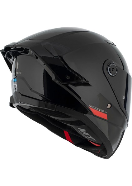 Kask mt Thunder 4 Sv Solıd A1 Parlak Siyah Şeffaf Vizör