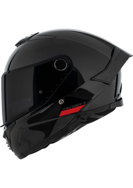 Kask mt Thunder 4 Sv Solıd A1 Parlak Siyah Şeffaf Vizör