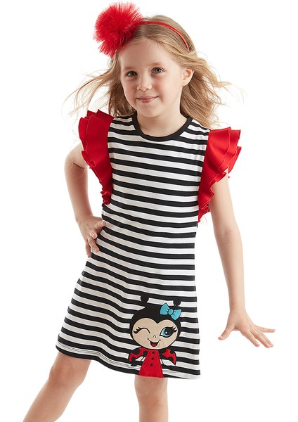 Lmg Uğurlu Kız Çocuk Çizgili Elbise