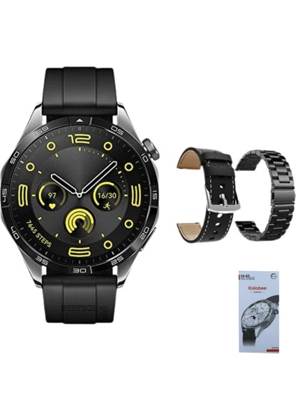 Kalobee SK48 47 mm Amoled Ekran Silikon+Metal+Deri Kordonlu Watch 4 Pro Akıllı Saat