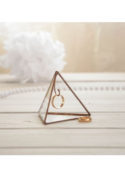 Prizma Yüzük Kutusu Dekoratif Yüzük Kutusu Söz Nişan Kına Gecesi Yüzük Kutusu