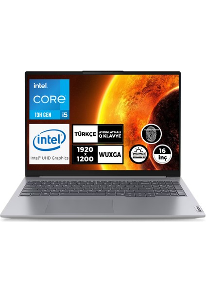 Thinkbook 16 Gen 6 I5-1335U 16GB 512GB SSD 16" Wuxga Windows 11 Pro Taşınabilir Bilgisayar 21KH001ETR016