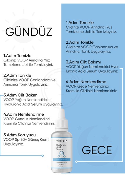 Hyaluronik Asit Serum - 30 ml | Yoğun Nemlendirici Yüz Bakım %2 Hyaluronic Acid B5