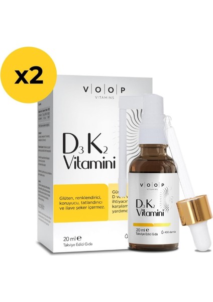 Vitamin D3K2 Sprey-Damla 20 ml 2 Adet