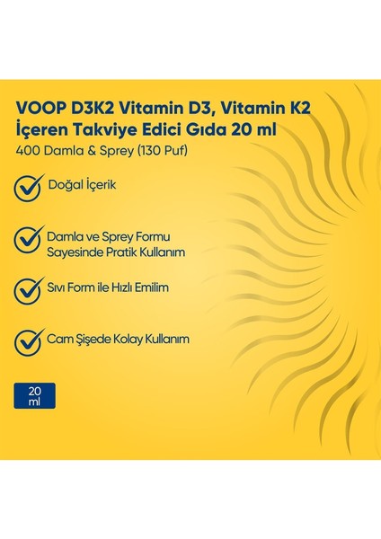 Vitamin D3K2 Sprey-Damla 20 ml 2 Adet