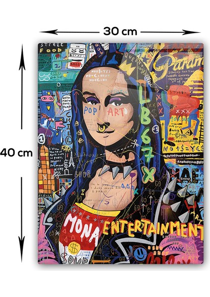 Cam Tablo | Popart Serisi | Mona Lisa | 30CM x 40CM