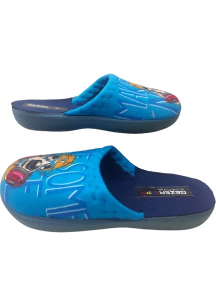 Erkek Çocuk Mavi-Lacivert Köpek Figürlü Ev Içi Terlik GZRR778-007