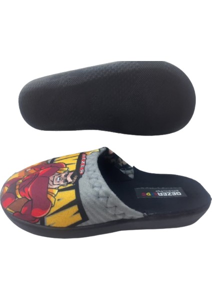Erkek Çocuk Gri-Siyah Sarı Kahraman Figürlü Ev Içi Terlik GZRR778-007 fırsatları