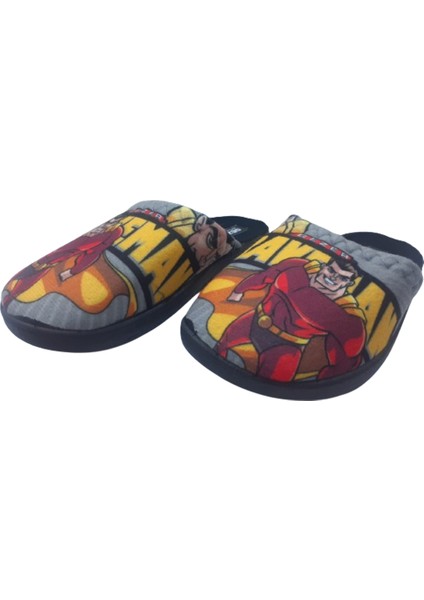 Erkek Çocuk Gri-Siyah Sarı Kahraman Figürlü Ev Içi Terlik GZRR778-007 indirimleri