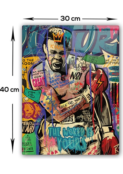 Cam Tablo | Popart Serisi | Muhammed Ali | 30CM x 40CM