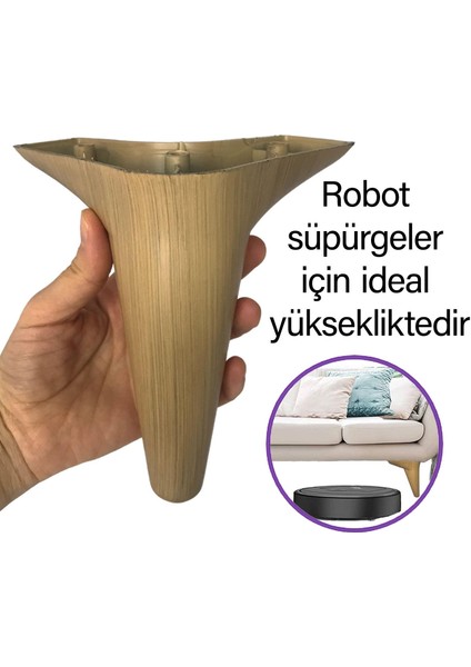 4 Adet Zelve 15 cm Açık Ceviz Lüx Mobilya Kanepe Sehpa Ünite Koltuk Ayağı Baza Ayak fiyatları