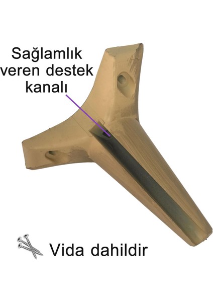 4 Adet Zelve 15 cm Açık Ceviz Lüx Mobilya Kanepe Sehpa Ünite Koltuk Ayağı Baza Ayak fırsatları