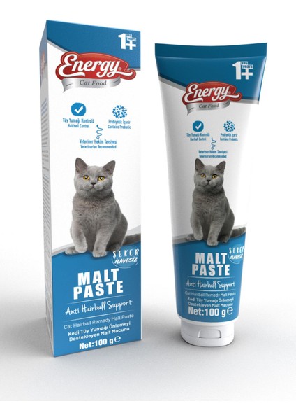 Malt Paste 100gr Kediler Için Tüy Yumağı Önleyici Anti Hairball Malt Macun