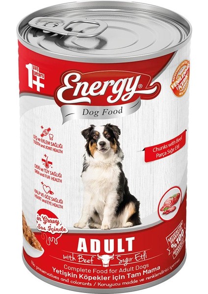 400 gr Sığır Etli Yetişkin Yaş Konserve Köpek Maması