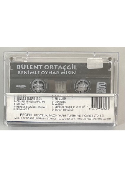 Bülent Ortaçgil Benimle Oynar Mısın Kaset Orinal Dönem Baskı