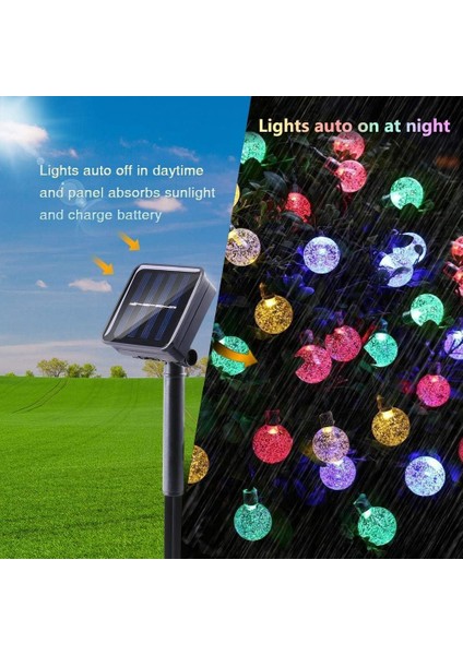 Solar Globe Dize Işıklar, 18FT 30 LED Dış Mekan Ampul Dize Işıklar, Suya Dayanıklı 8 Mod Bahçe, Gazebo, Yard, Parti Süslemeleri Için Güneş Veranda Işıkları (Çok Renkli) (Yurt Dışından)