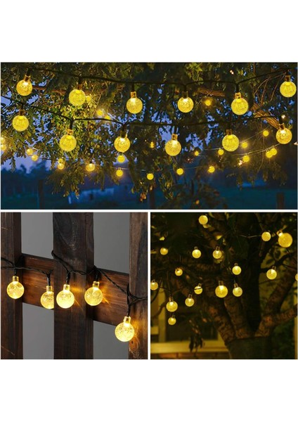 Dize Işıkları Dış Mekan 12FT 20 LED Küre Dize Işıklar, Su Geçirmez 8 Mod Bahçe, Çim, Veranda, Gazebo, Yard, Dış Mekan Için Güneş Enerjili Veranda Işıkları (Sıcak Beyaz) (Yurt Dışından) fırsatları