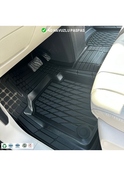 Skoda Kodiaq 2023 4d Havuzlu Üniversal Yeni Nesil Paspas Siyah Gold Seri