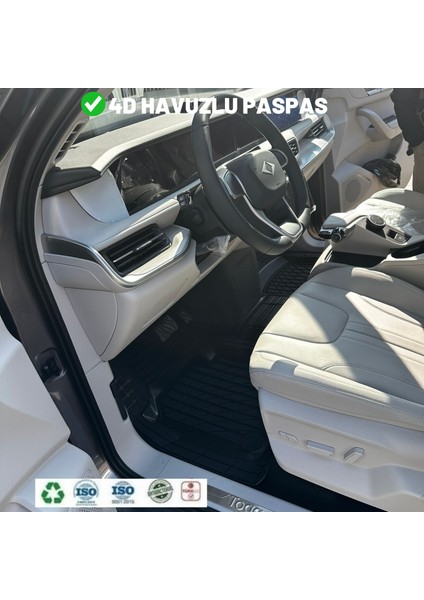 Skoda Kodiaq 2023 4d Havuzlu Üniversal Yeni Nesil Paspas Siyah Gold Seri