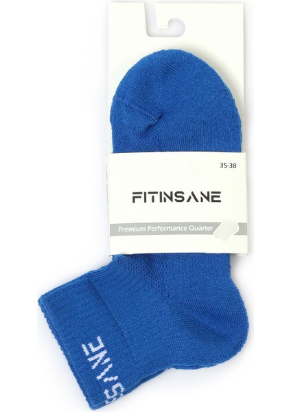 Premium Performance quarter Unisex Spor çorap mavi