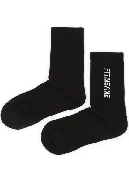 Premium Performance Crew Unisex Siyah Spor Çorap