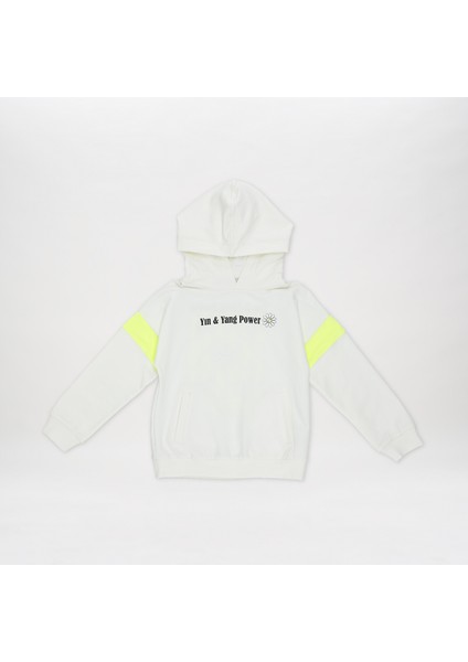 Baskı Detaylı Kapüşonlu Sweatshirt