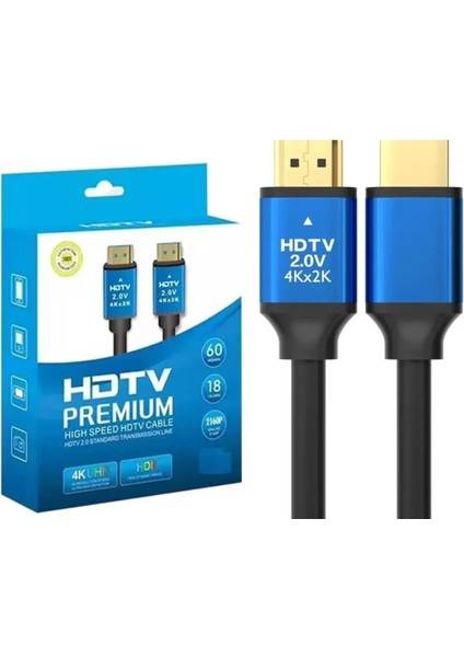 Hdtv 4K Yüksek Hızlı Hdtv Kablosu Hdtv Kablo 4K UHD HDMI Kablo Hdtv 2.0 Standart Iletim Notebook Tv Projektör Gamebox ile Uyumlu Siyah 1.5 Metre