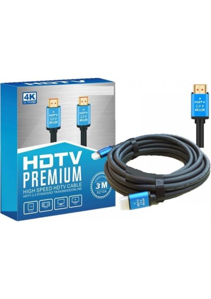 Hdtv 4K Yüksek Hızlı Hdtv Kablosu Hdtv Kablo 4K UHD HDMI Kablo Hdtv 2.0 Standart Iletim Notebook Tv Projektör Gamebox ile Uyumlu Siyah 1.5 Metre