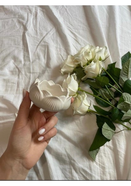 Lotus Görünümlü Dekoratif Mini Takı Tabağı, Mum Tabağı fiyatları