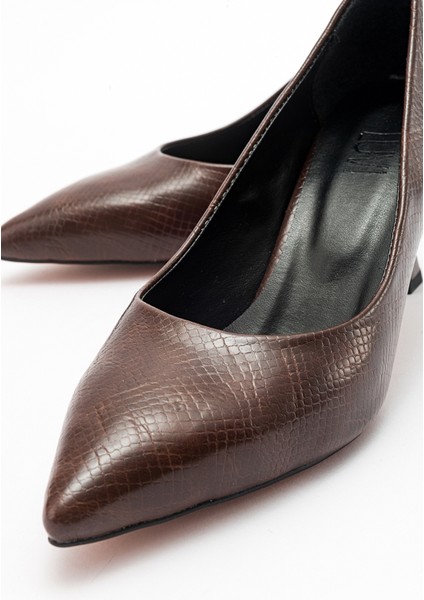 Pedra Kahve Baskı Kadın Topuklu Ayakkabı indirimleri