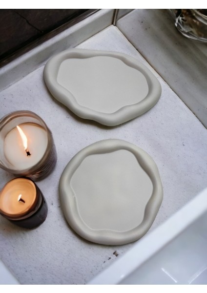 2'Li Dekoratif Beton Tabak Takı Tabağı Sunumluk modelleri