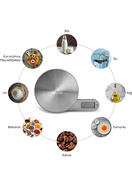 Gastro Scale 1003 Self Power Kinetik Enerjili Ekranlı Inox Mutfak Tartısı 5 kg Kapasite