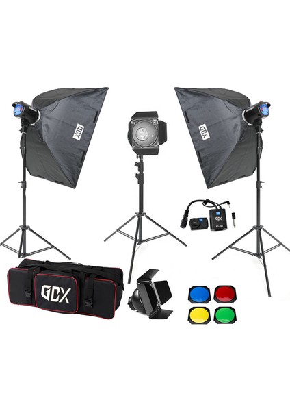 BM400 3'lü Paraflaş Set + Çekim Çadırı 80X80CM