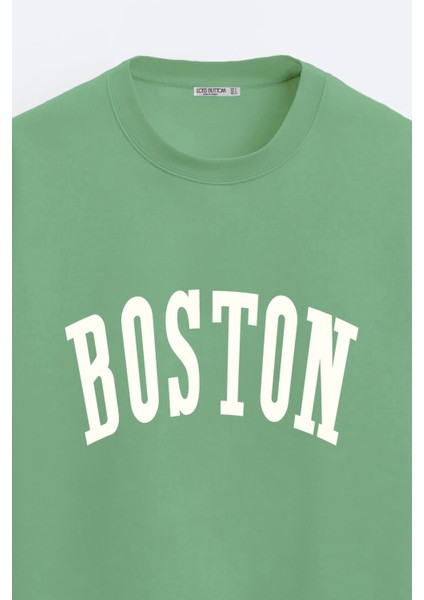 Loss Buttom Boston Baskılı Sweatshirt