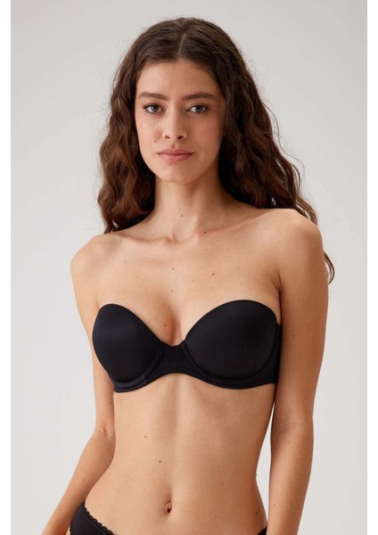 2'Li Paket Siyah-Beyaz 6806 Vicenza Ekstra Push Up Dolgulu Straplez Sütyen Set fiyatları